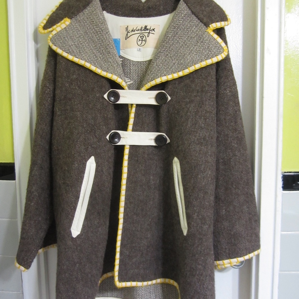 JC Castelbajac Parka Coat 100% Wool Embroidered France
